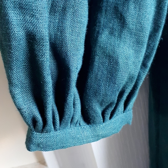 Love and confuse linen dress- EMERALD BLUE - Medium - Picture 8 of 11